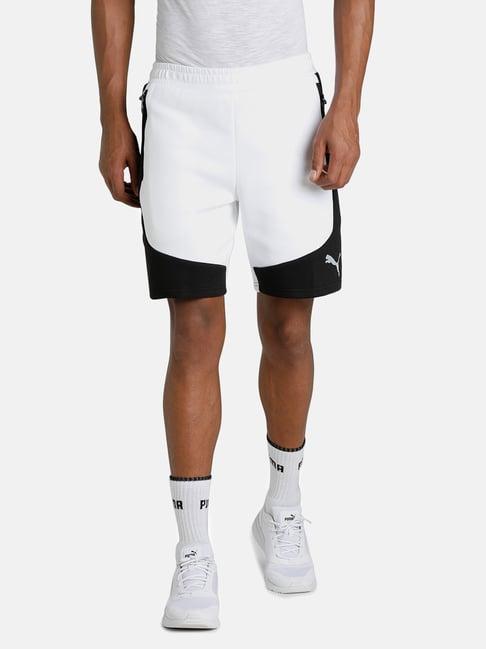 puma evostripe white regular fit shorts