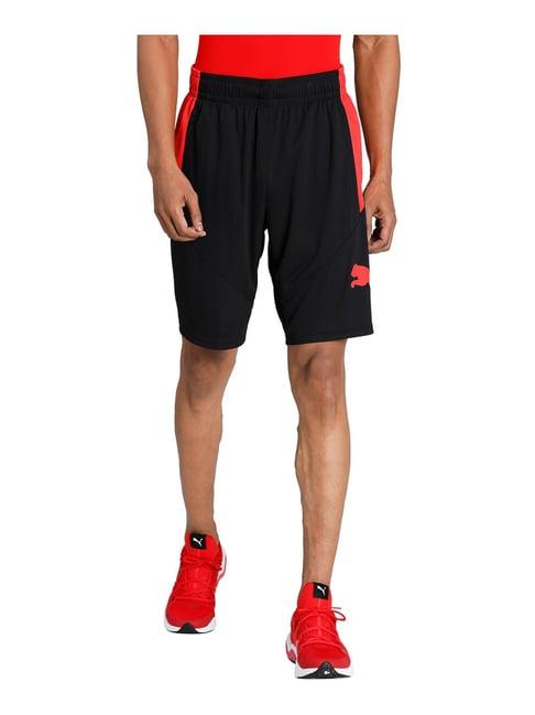 puma favourite cat 9" black relaxed fit logo printed shorts