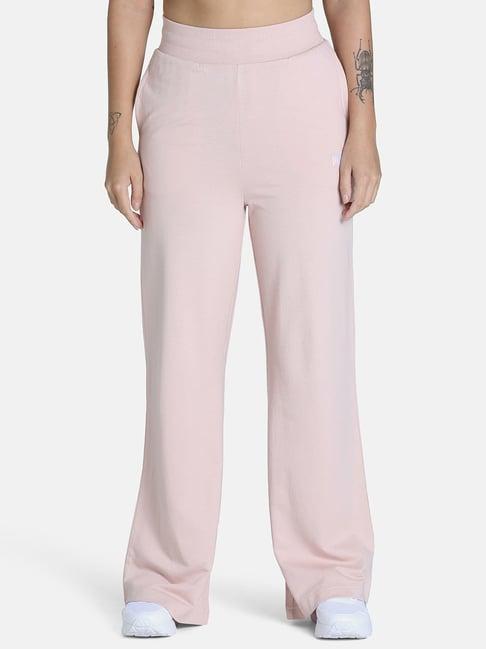 puma flared pink cotton graphic trackpants