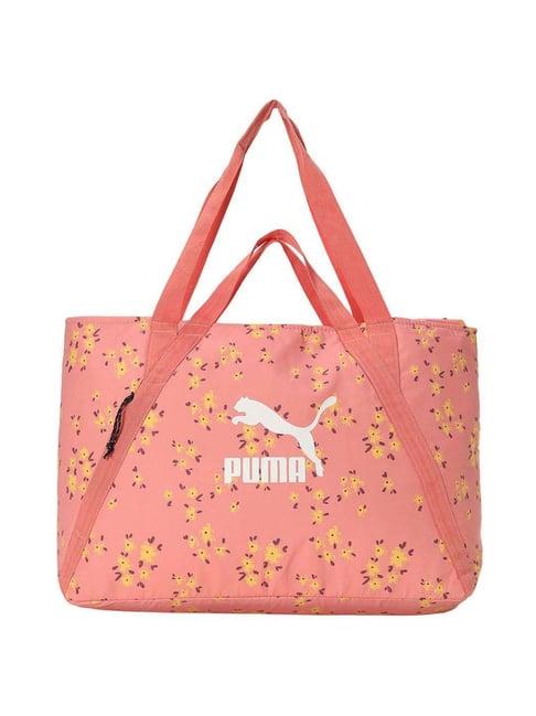 puma floral graphic loveable polyester printed tote handbag