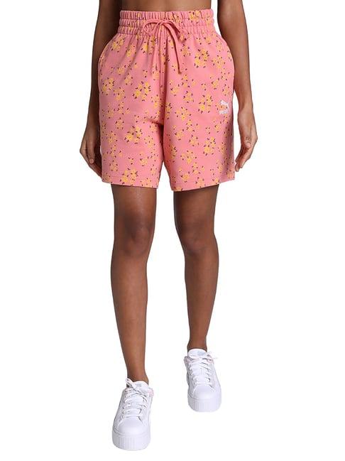 puma floral print relaxed fit shorts