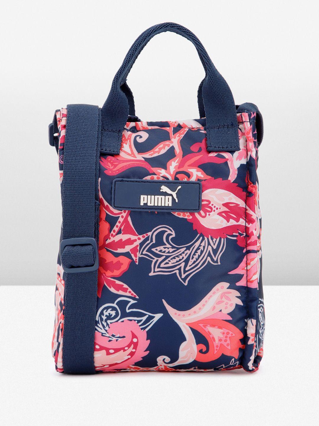 puma floral printed structured crossbody sling bag