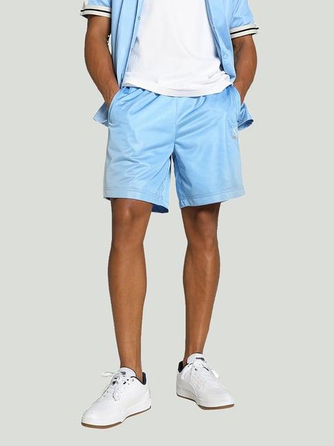 puma for the fanbase t7 light blue relaxed fit shorts