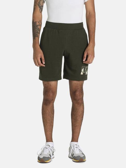 puma forest night regular fit logo printed shorts