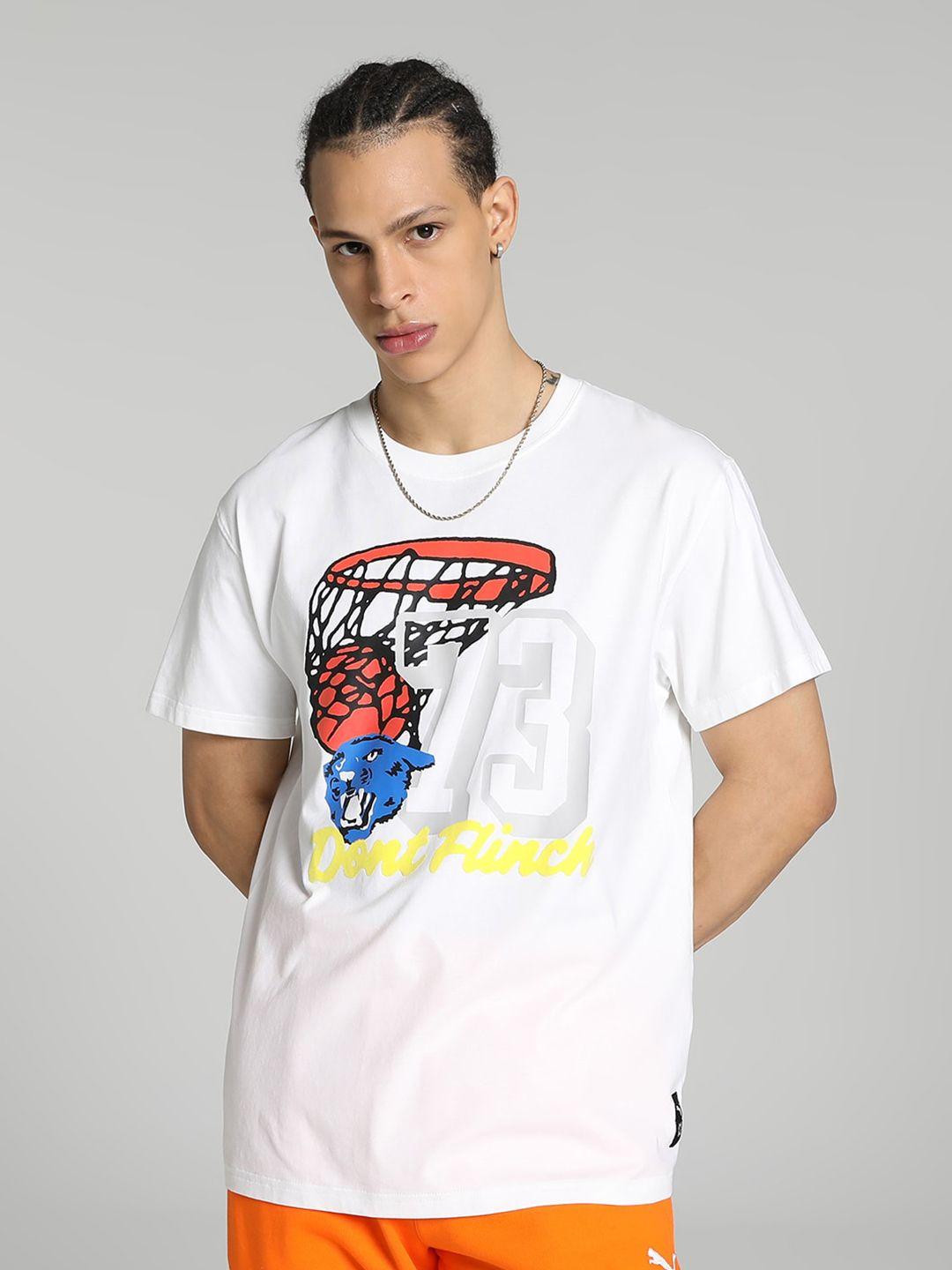 puma franchise basketball graphic printed cotton t-shirt