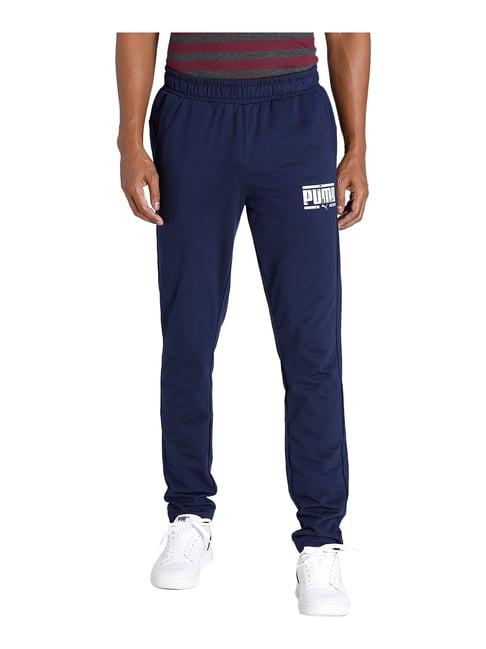 puma graphic blue cotton trackpants