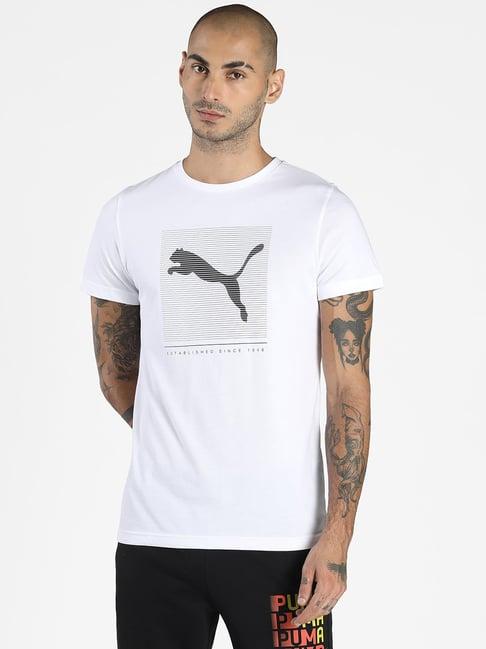 puma graphic white crew t-shirt