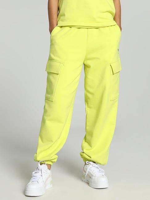 puma green cotton sports joggers