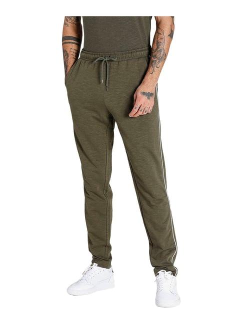 puma green cotton trackpants