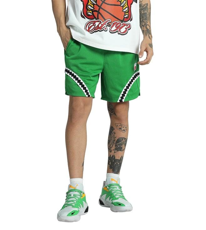 puma green crowd craze relaxed fit basketball shorts