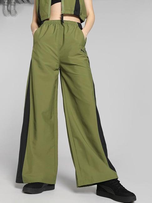 puma green high rise parachute pants