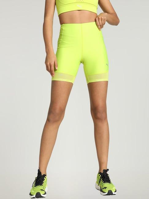puma green logo print sports shorts