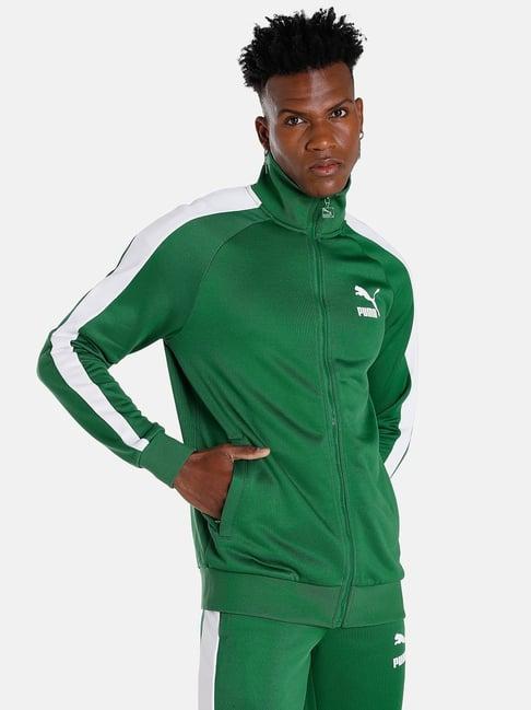 puma green regular fit sports jacket