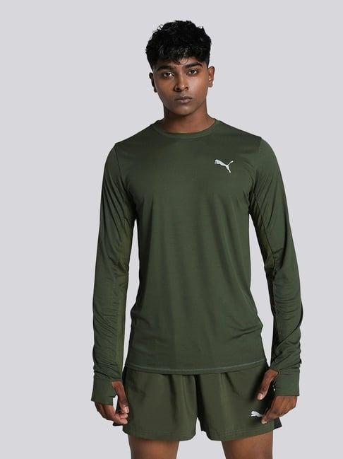 puma green regular fit sports t-shirt