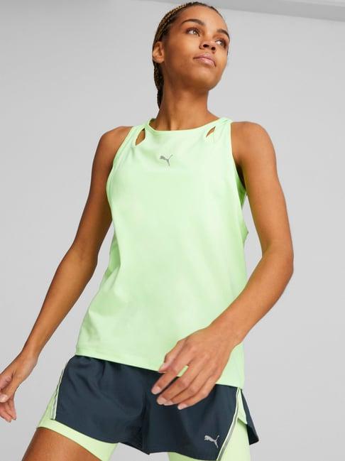 puma green regular fit tank top