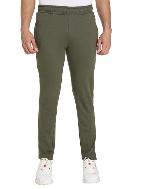 puma green slim fit trackpants