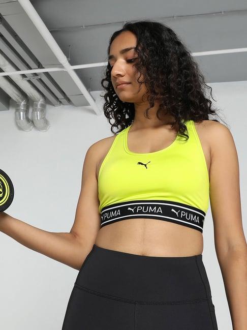 puma green sports bra