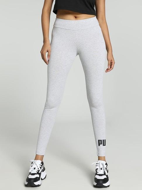 puma grey cotton logo print sports tights