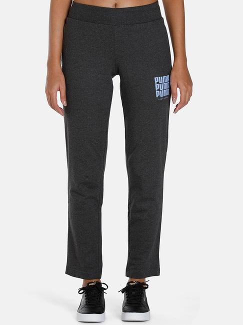 puma grey cotton logo print trackpants