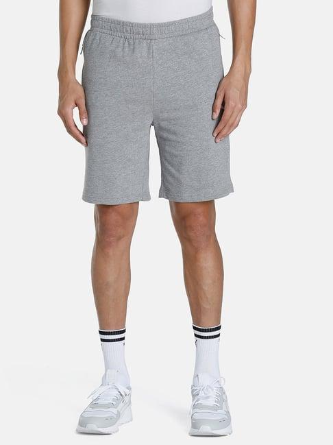 puma grey cotton slim fit shorts