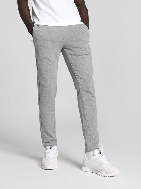 puma grey cotton slim fit trackpants