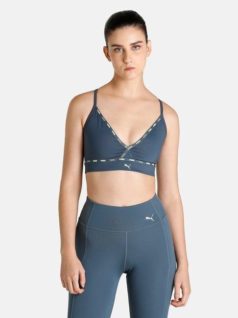 puma grey printed sports bra