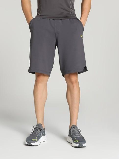 puma grey regular fit sports shorts