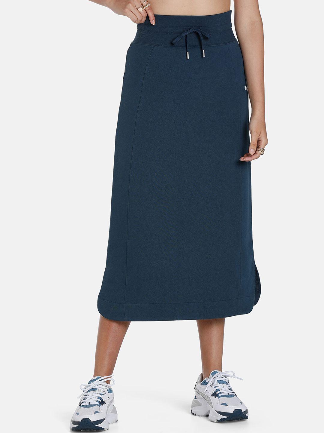 puma her high-waist a-line midi skirt