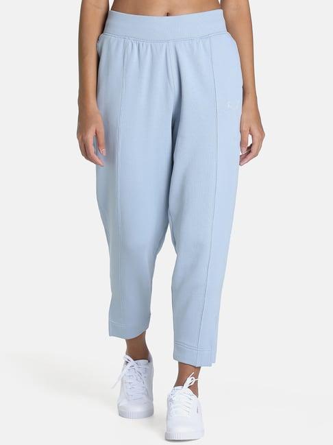 puma her light blue regular fit high rise track pants