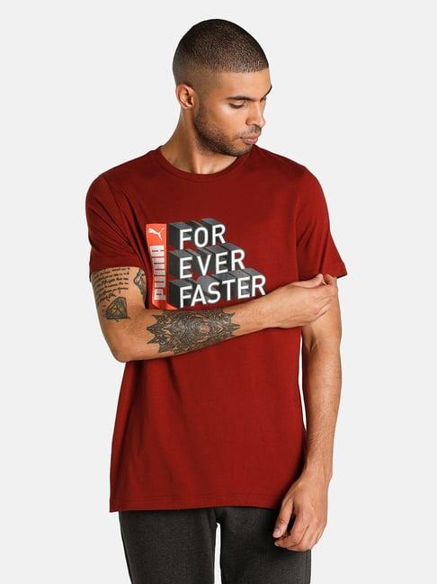 puma intense red slim fit t-shirt