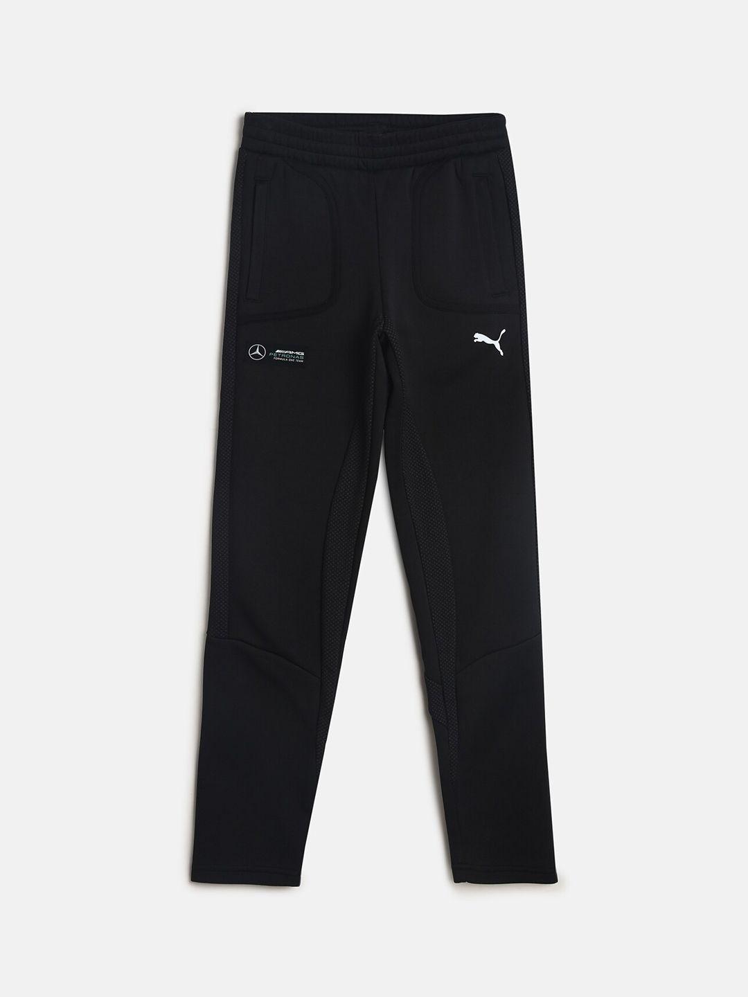 puma kids black knitted track pants