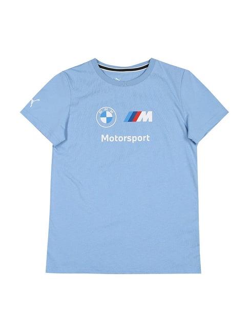 puma kids bmw m motorsport essential blue cotton printed t-shirt