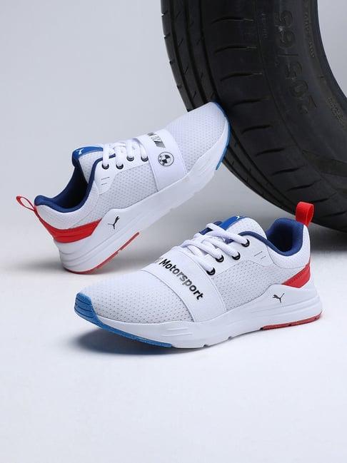 puma kids bmw mms wired run jr white casual sneakers