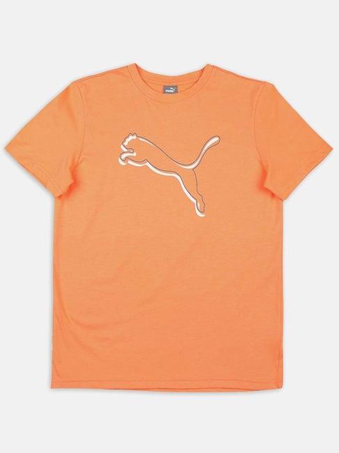 puma kids box logo orange cotton logo t-shirt