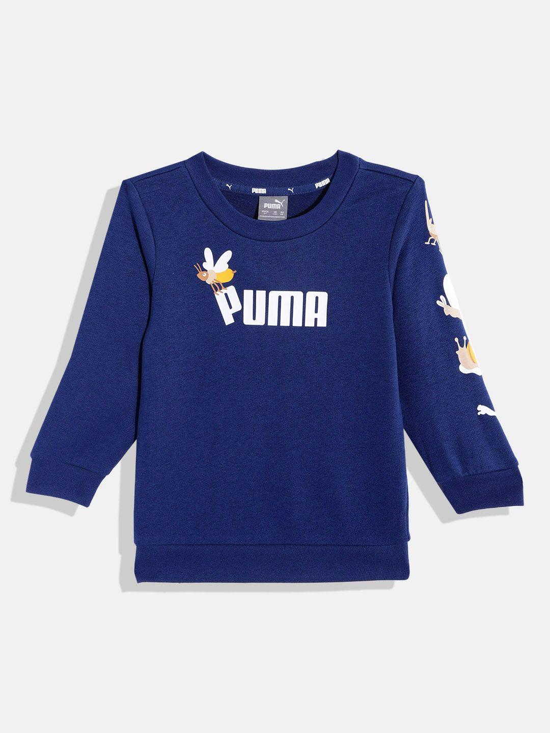 puma kids brand logo print sweatshirt