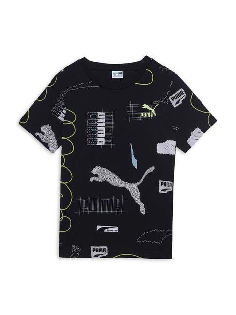 puma kids classics brand love black cotton printed t-shirt
