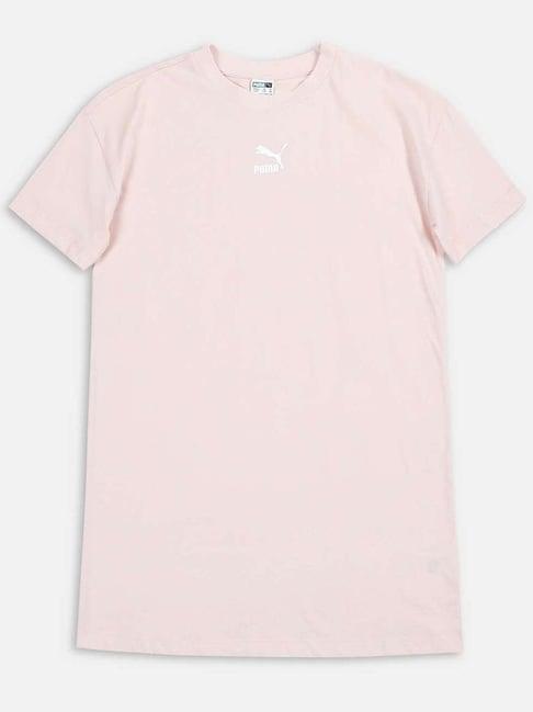 puma kids classics rose dust pink cotton logo t-shirt