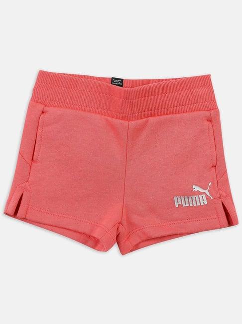 puma kids ess+ fl g coral cotton logo shorts