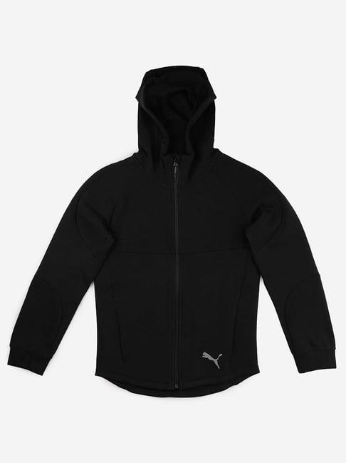 puma kids evostripe black cotton regular fit full sleeves jacket