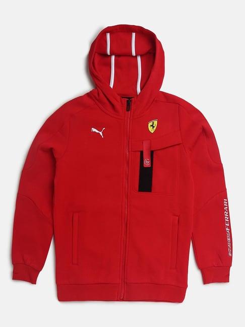 puma kids ferrari race rosso corsa cotton hoodie