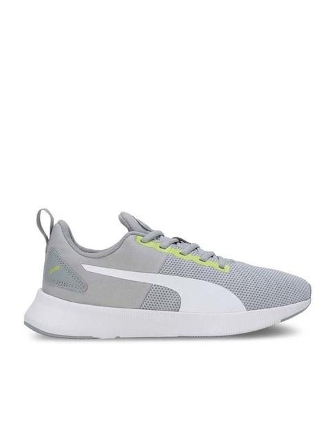 puma kids flyer grey & white running shoes
