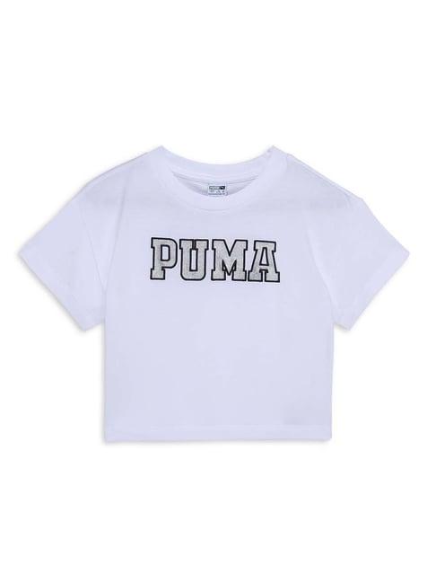 puma kids graphics dancing queen white cotton printed t-shirt