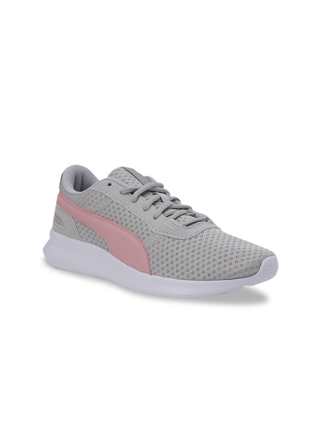 puma kids grey & pink st activate jr sneakers