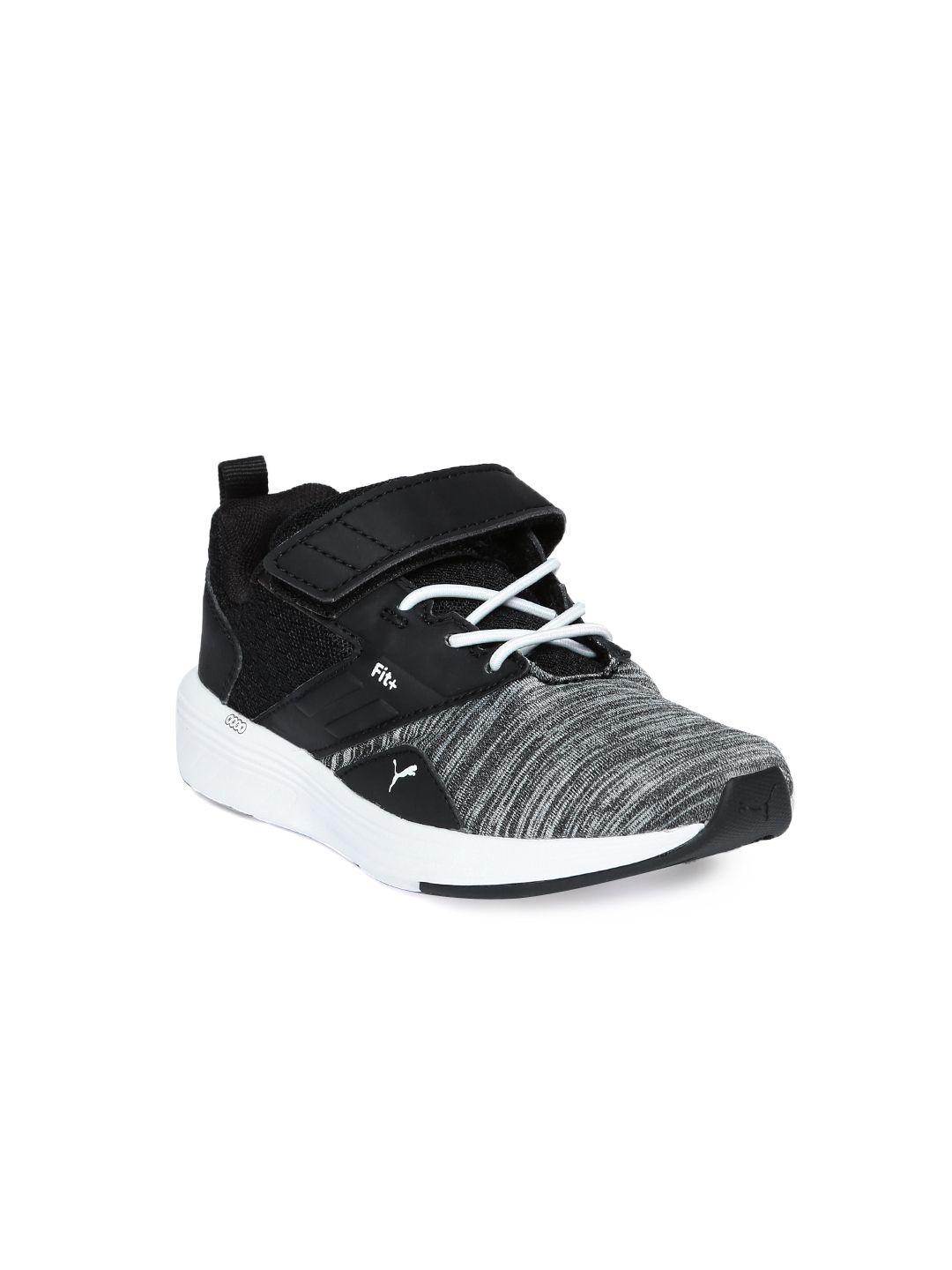 puma kids grey melange & black nrgy comet v ps sneakers