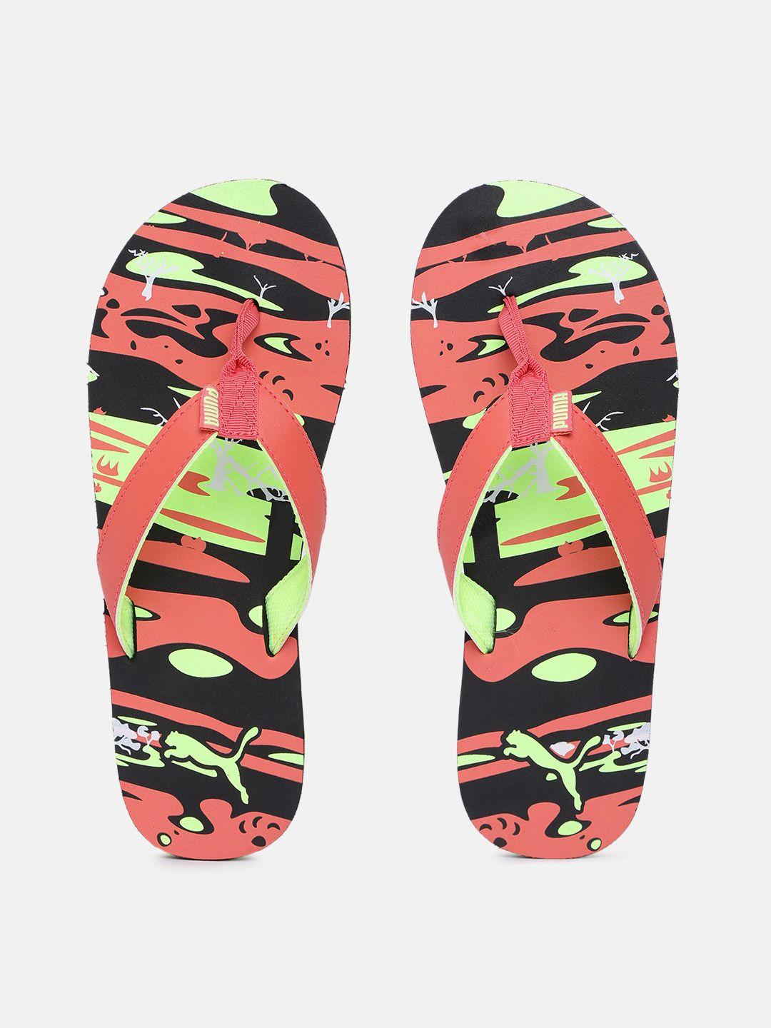 puma kids jimmy printed thong flip-flops