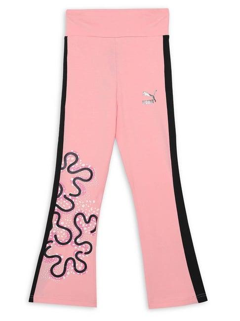 puma kids light pink printed trackpants