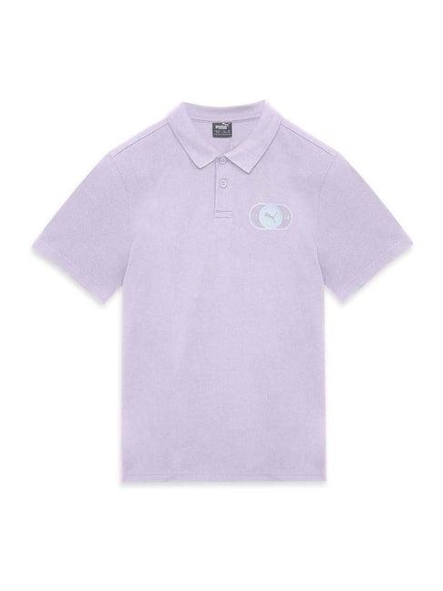 puma kids pearl pink cotton logo polo t-shirt