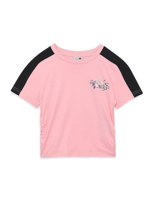 puma kids pink printed t-shirt