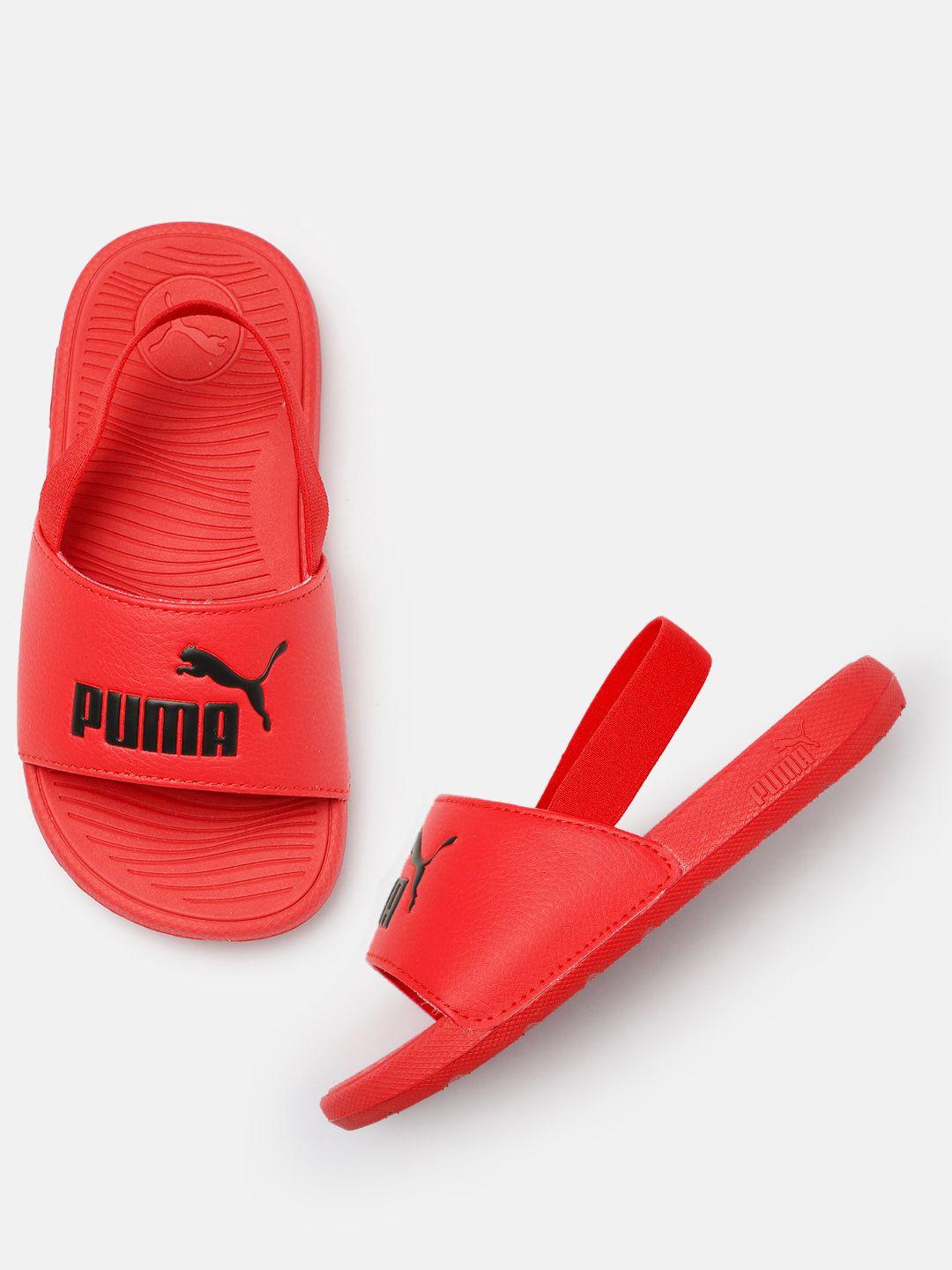 puma kids printed sliders with backstrap