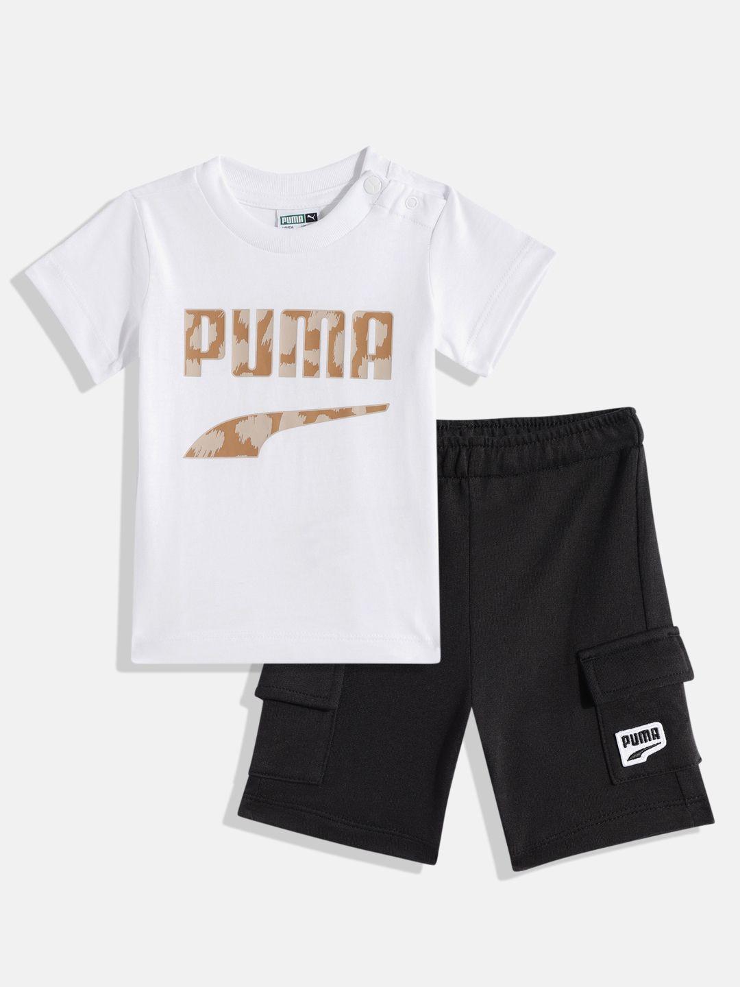puma kids pure cotton t-shirt with shorts set